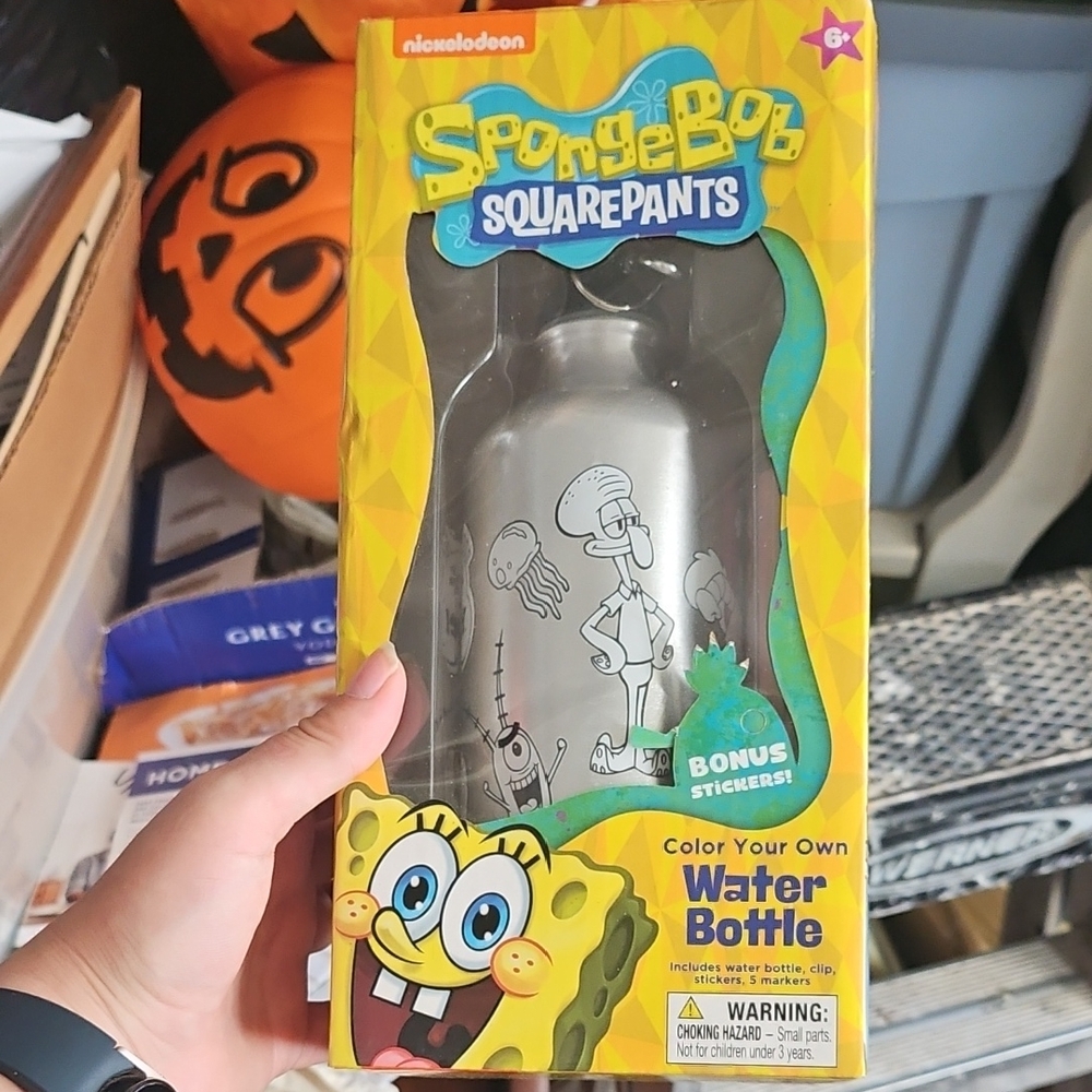 Nickelodeon SpongeBob SquarePants Silver Water Bottle